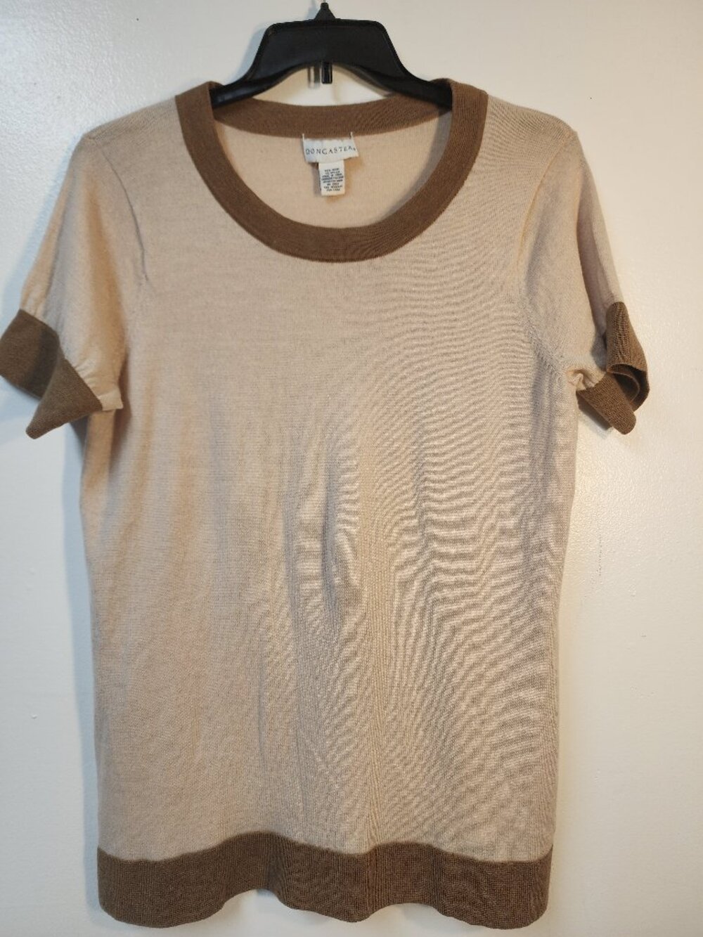 Doncaster Tan Wool blend pullover sweater top Career Business